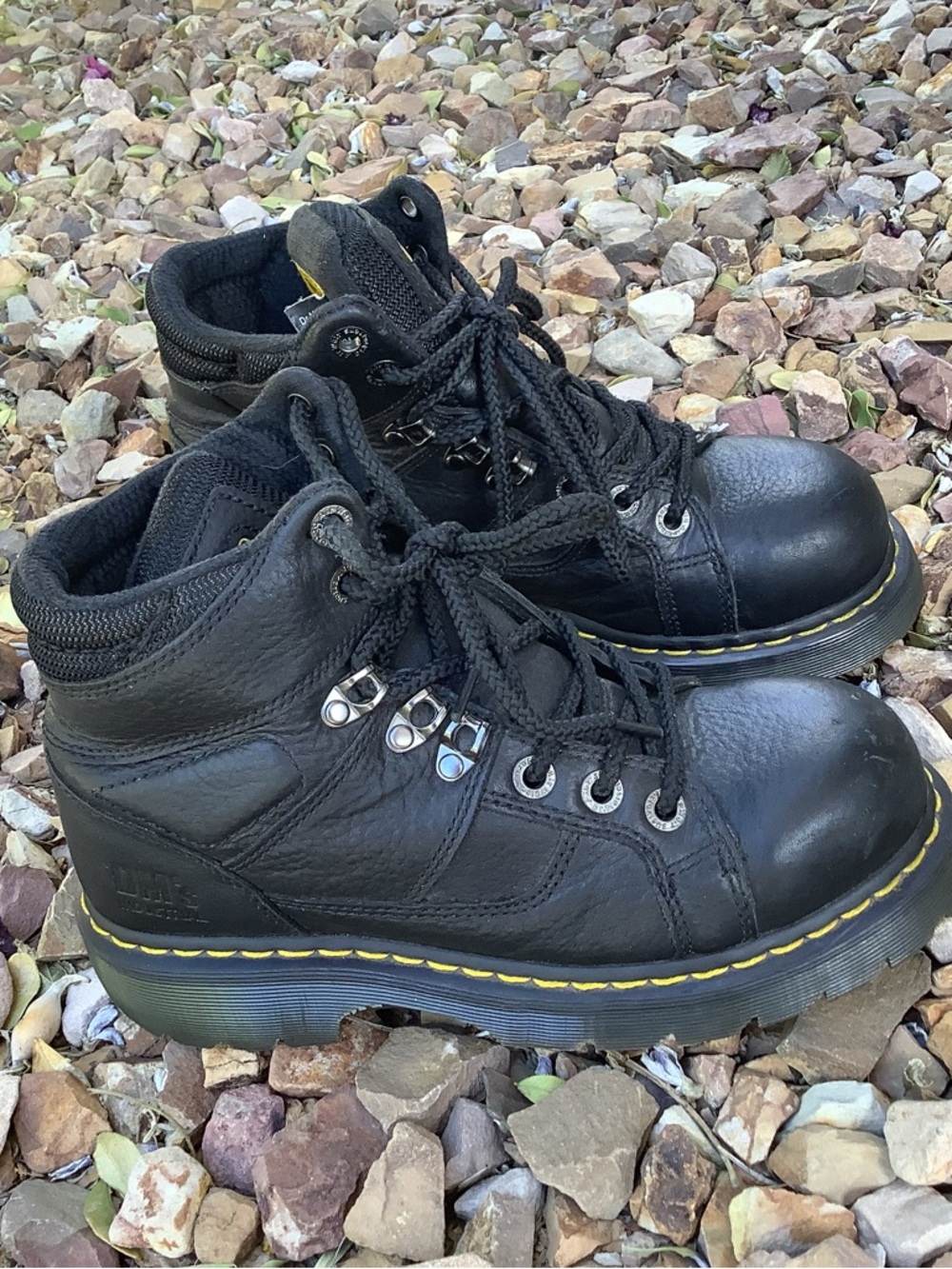 Dr. Martens Steel Toe Slip Resistant Leather Boots Women's Size 8 Mens Size 7 US